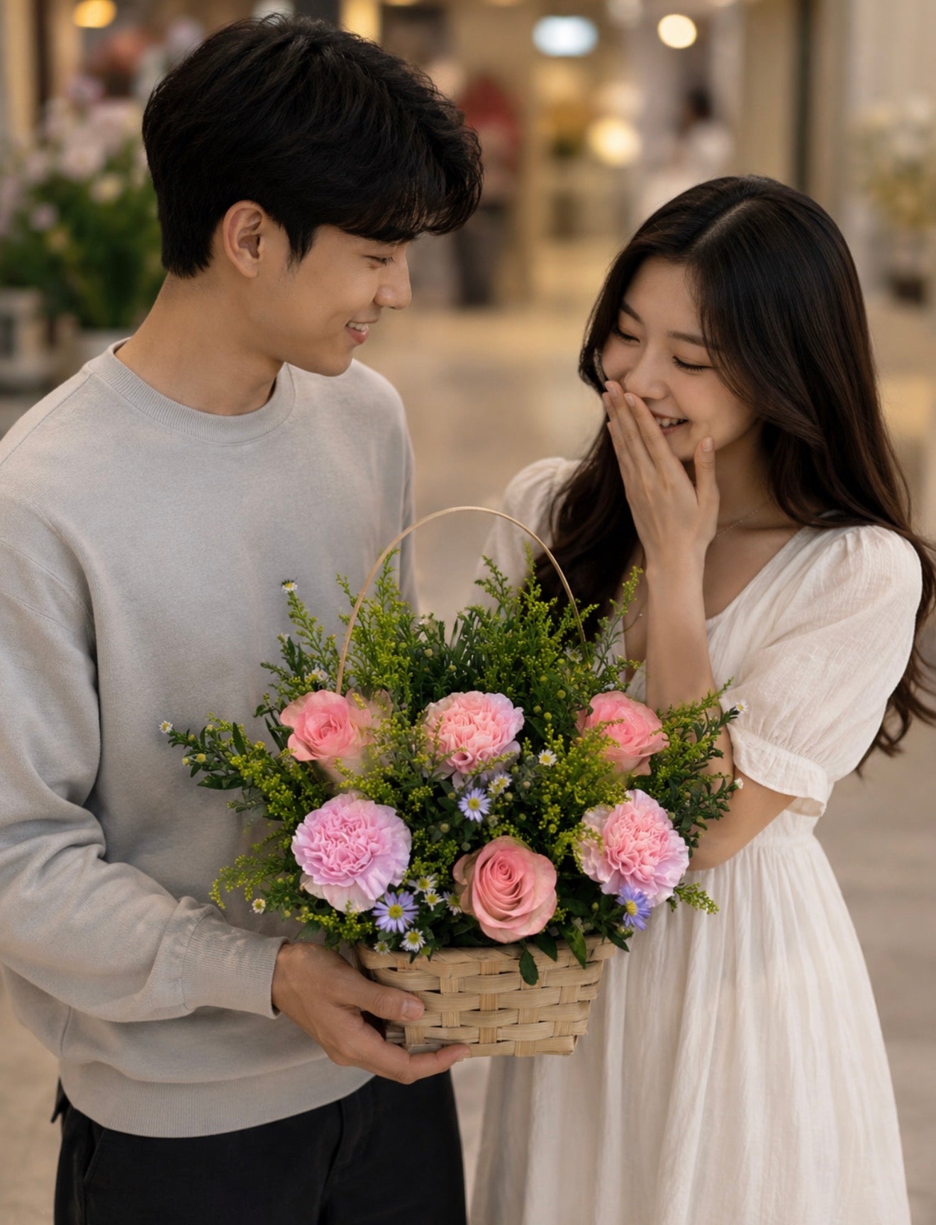 Pastel Pink Basket